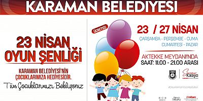 KARAMAN BELEDİYESİ’NDEN ÇOCUKLARA 23 NİSAN HEDİYESİ