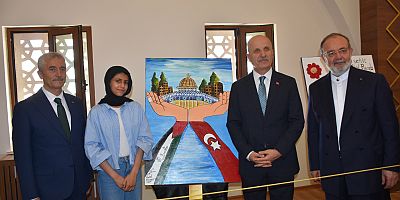 Şahinbey Belediyesi Millet Camii ve Külliyesi'nde, Millî Eğitim Bakanlığı yaz okuluna katılan Filistinli öğrencilerin hazırladığı 